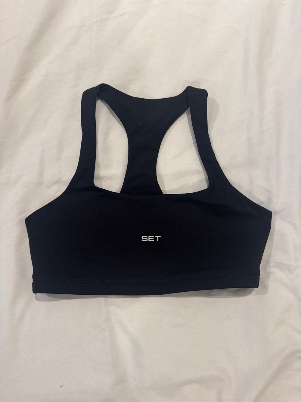 SET Active Sportbody Women's Black Racerback Sports Bra New